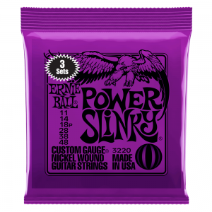 Ernie Ball 3220 Nickel Power Slinky Electric Strings (.011-.048) 3 Pack